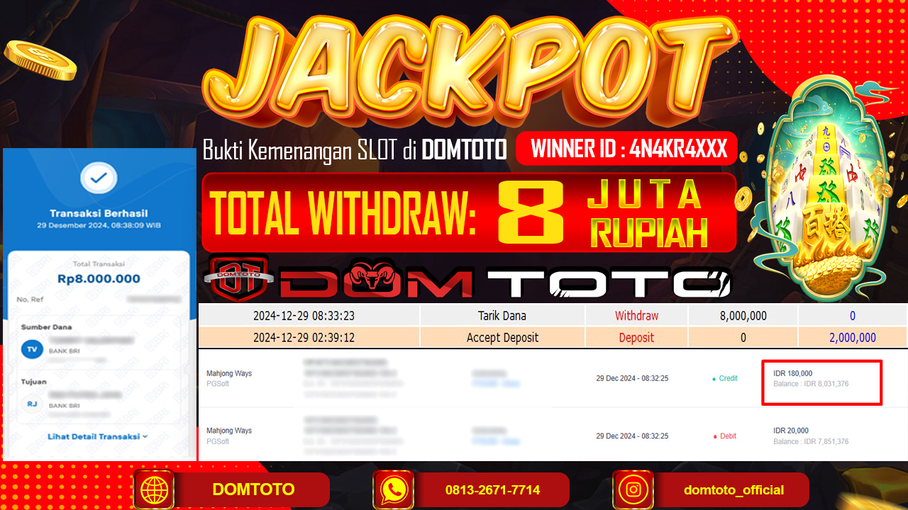 JACKPOT SLOT MAHJONG WAYS 29 DESEMBER 2024